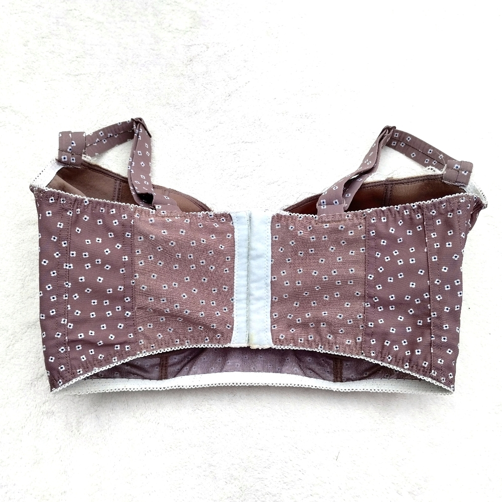 Freya Carys Demi Lace Trim Floral Bra Size 30G Women's Lingerie Brown - Picture 2 of 5